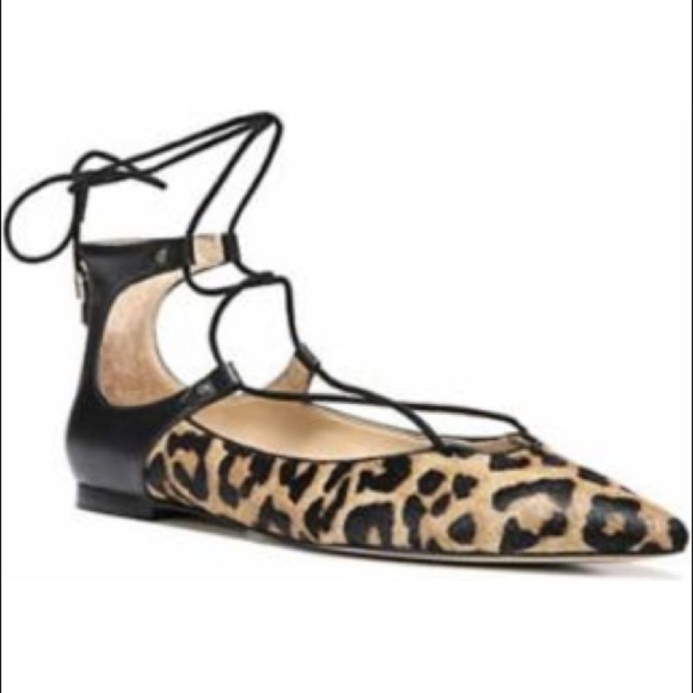 Sam Edelman Rosie‎ Lace Up Leopard Flat.